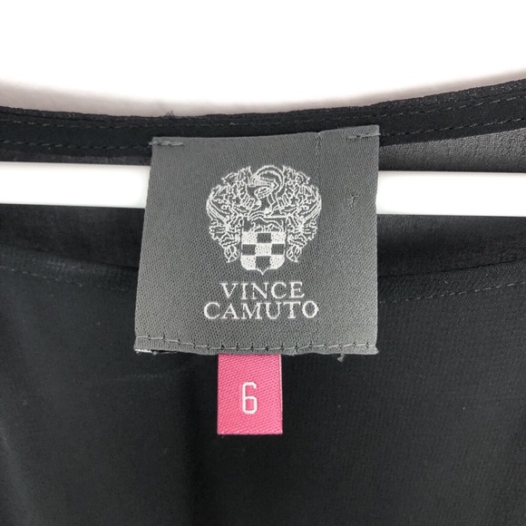 Vince Camuto Sheer Black High Low Sheath Dress 6 - Picture 5 of 5